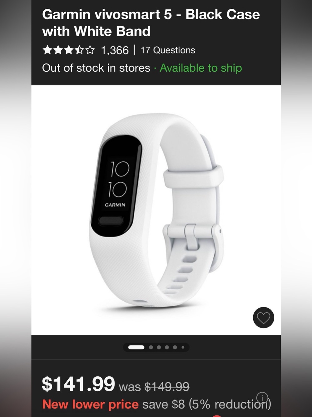 Ladies Garmin Vivosmart 5 with Case